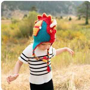 Colorful Dinosaur Knit Hat